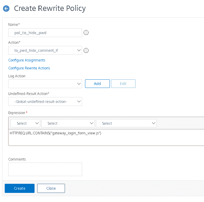 Citrix NetScaler Create Rewrite Policy