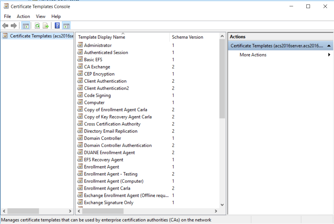 Certificate Templates Console