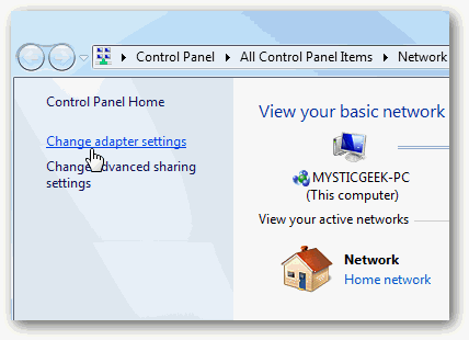 Change Adapter Settings