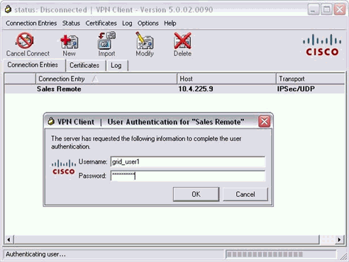 Cisco VPN Client Connect Prompt