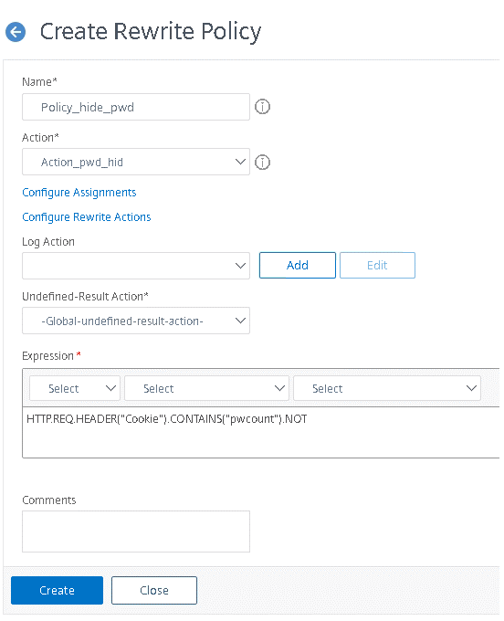 Citrix NetScaler Create Rewrite Policy