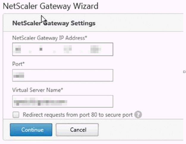 Citrix NetScaler Gateway Settings