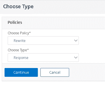 Citrix NetScaler Select Response Type