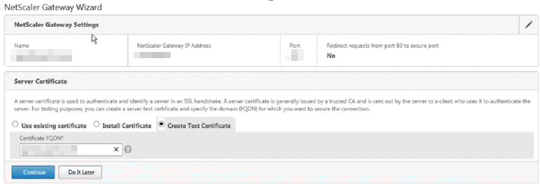 Citrix NetScaler Server Certificate