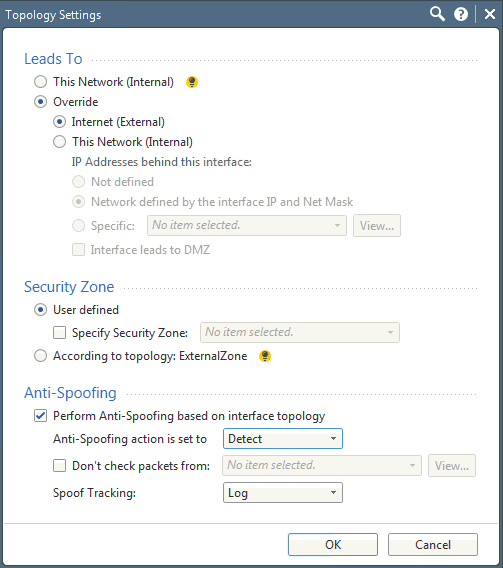 Interface Topology Settings