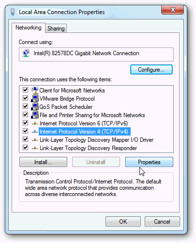 Internet Protocol Version 4 (TCP/IPv4) Properties