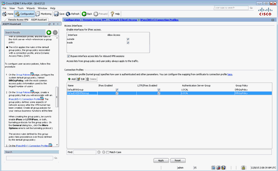 IPsec(IKEv1) Connection Profiles