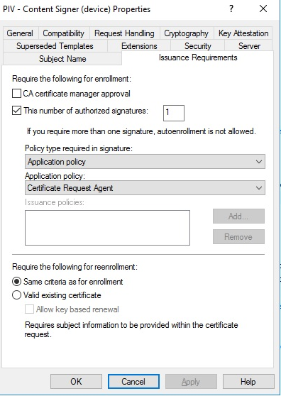 Issuance Requirements