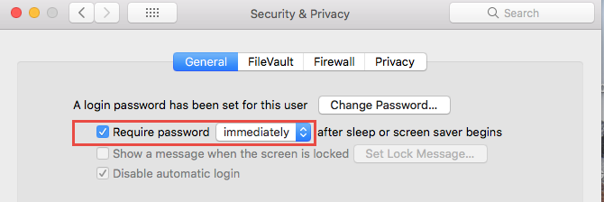 Mac configure screen lock