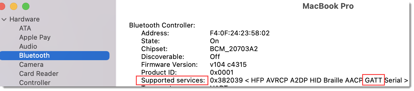 Mac hardware Bluetooth