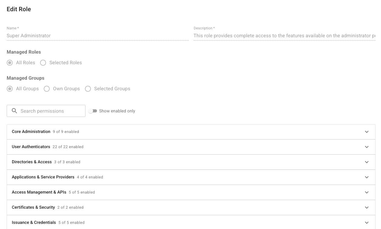 Updated Add Role page showing improved role configuration layout